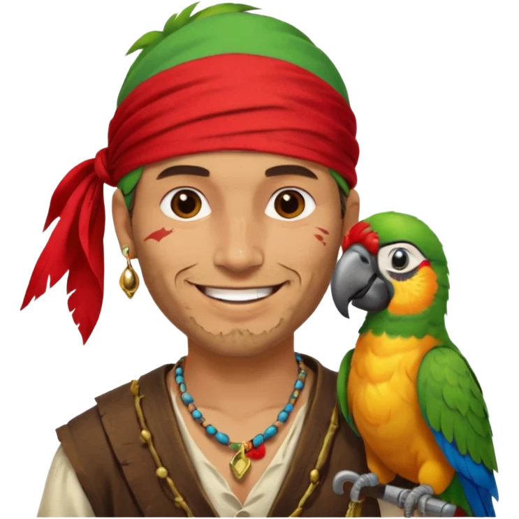 pirate and parrot emoji