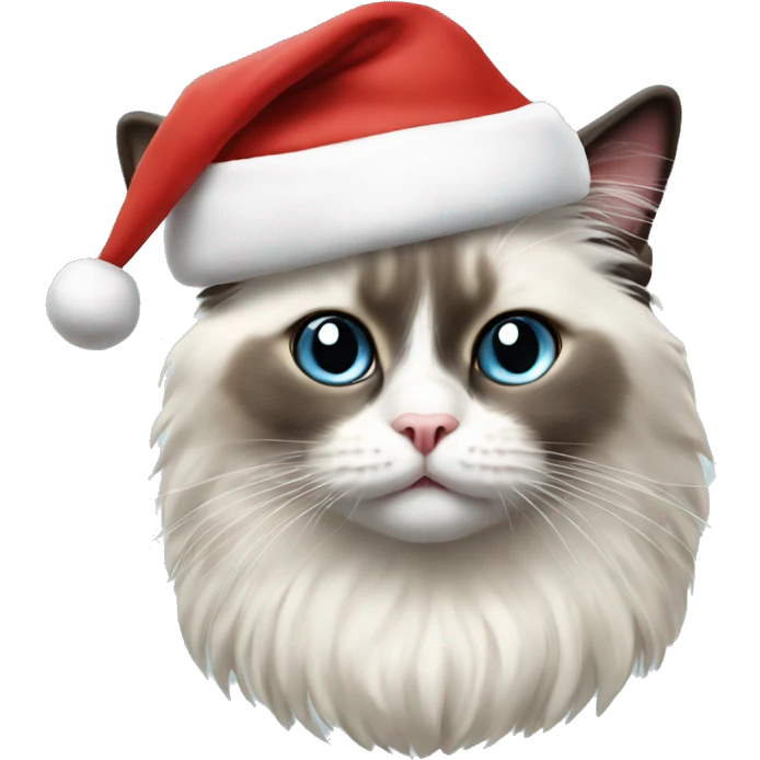 Ragdoll cat with santa hat  emoji