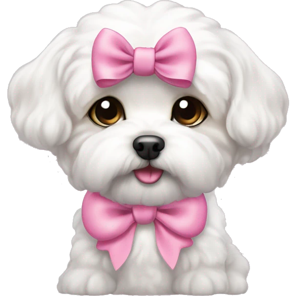 Schichon pupy pink bow  emoji
