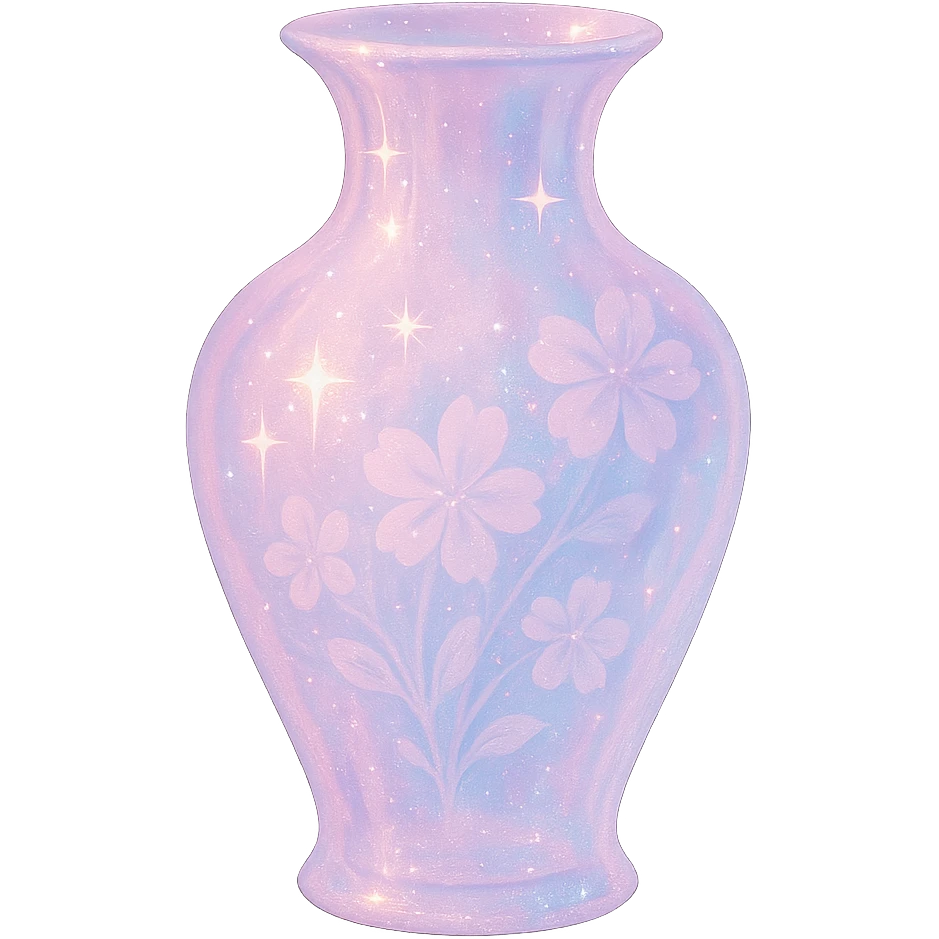 sparkly pastel flower vase emoji