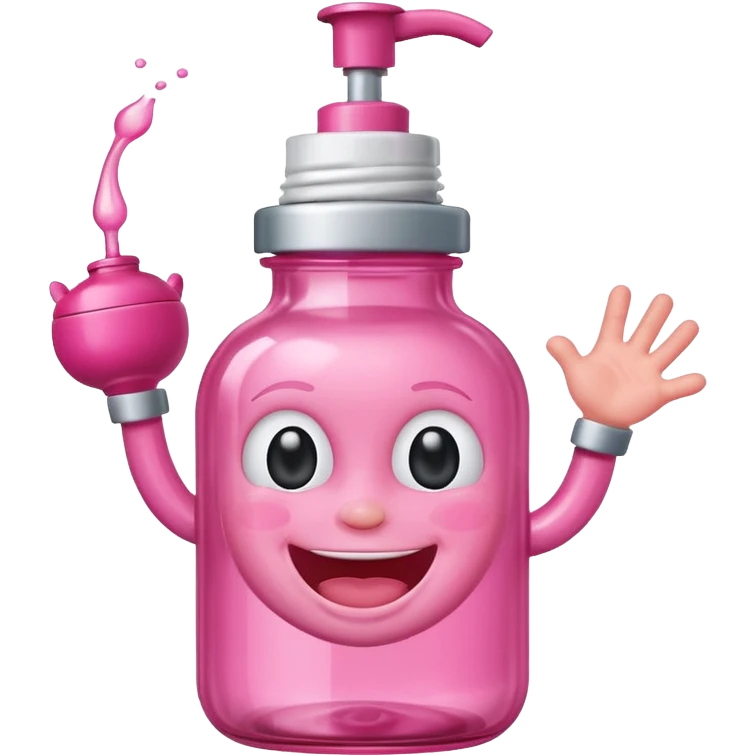 Smiling freaky baby oil bottle pink emoji