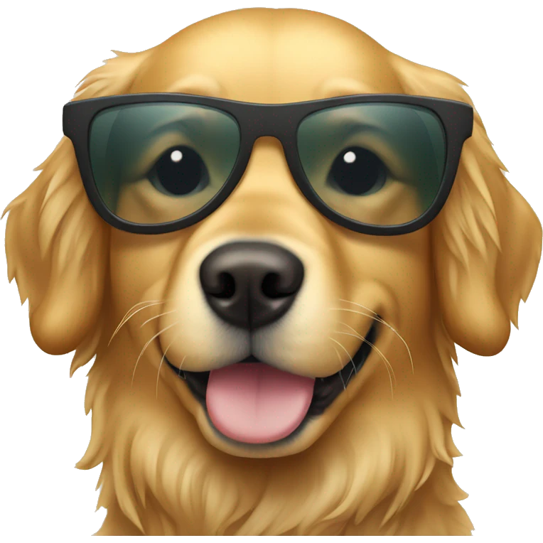 Golden retriever with sunglases emoji