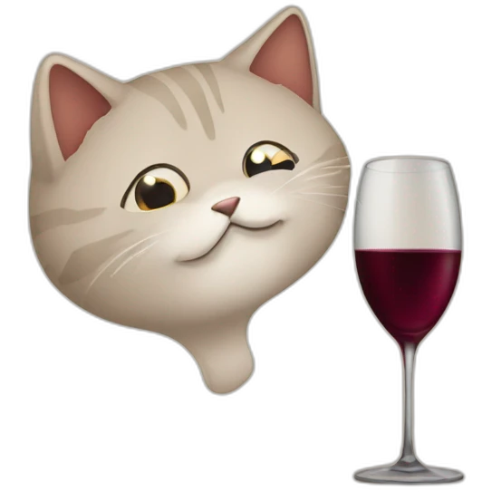 Chat qui bous du vin emoji
