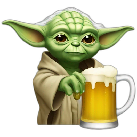 Yoda drink a beer emoji