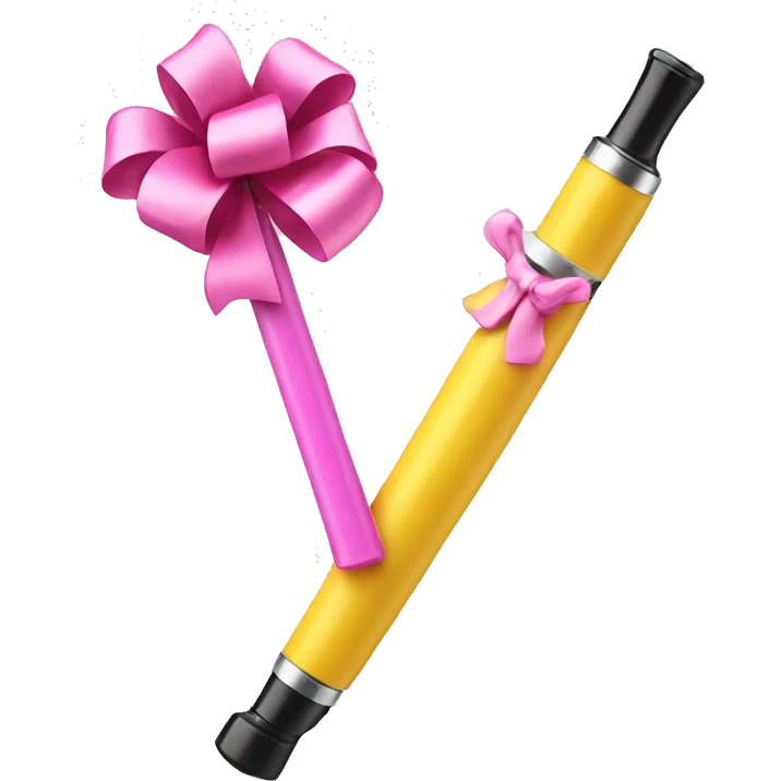 Dab pen with pink bow emoji