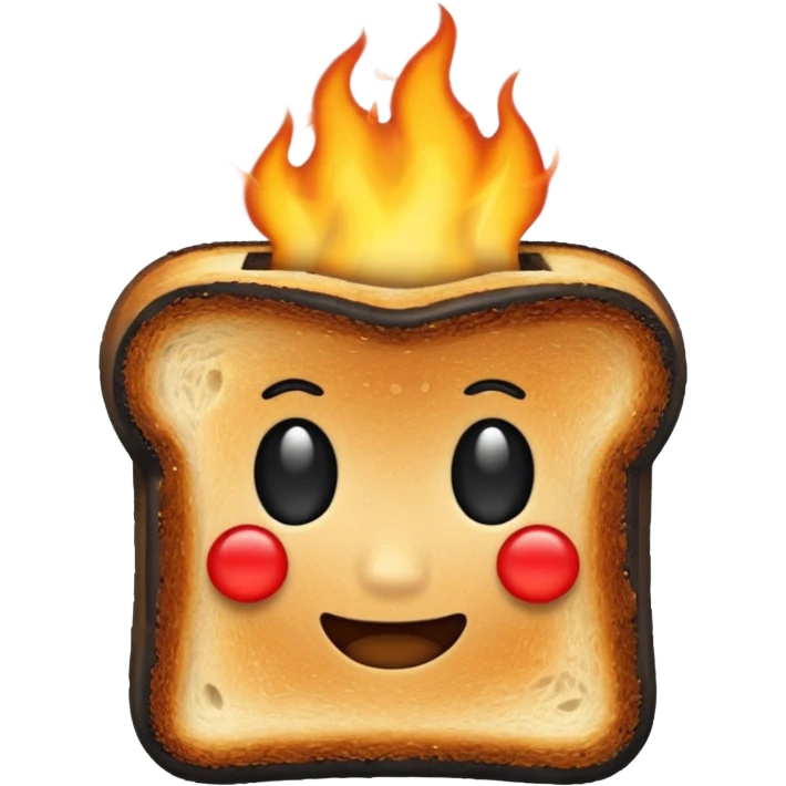 a piece of burning toast emoji