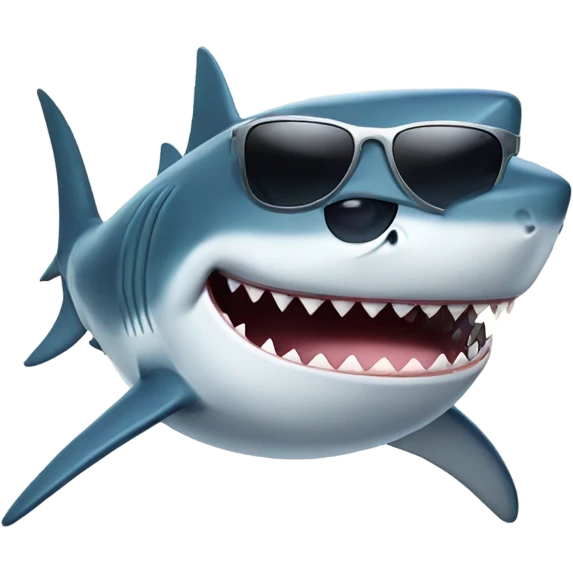 Shark with sunglasses smiling  emoji