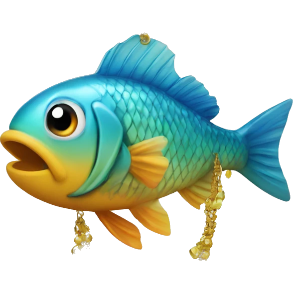 fish with a plastic necklace emoji