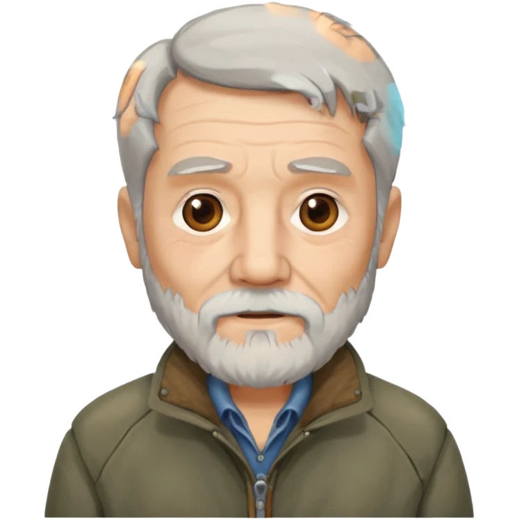 bearded elderly with old jacket emoji