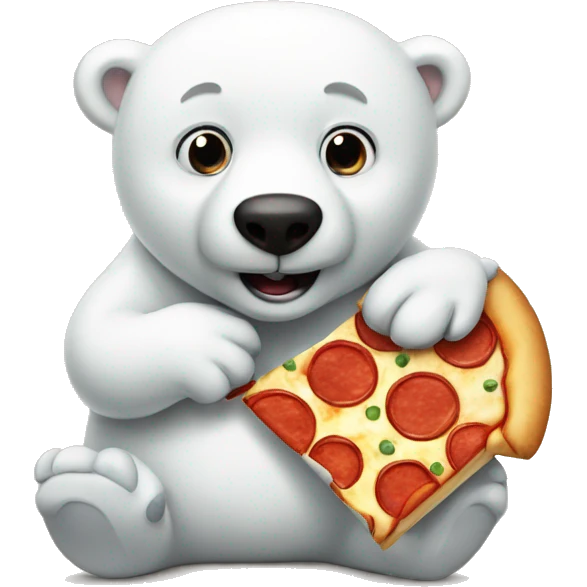 polar bear with pizza emoji