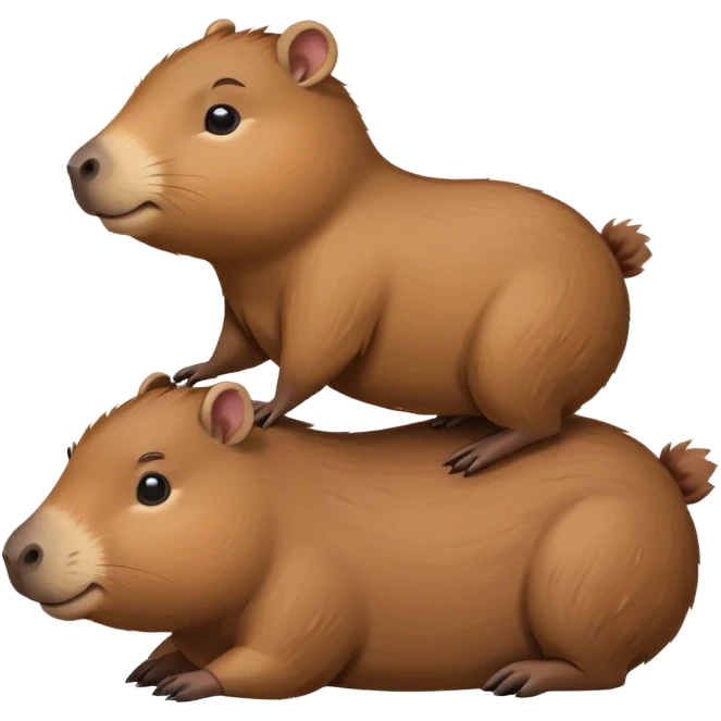 Capybara on an other capybara emoji