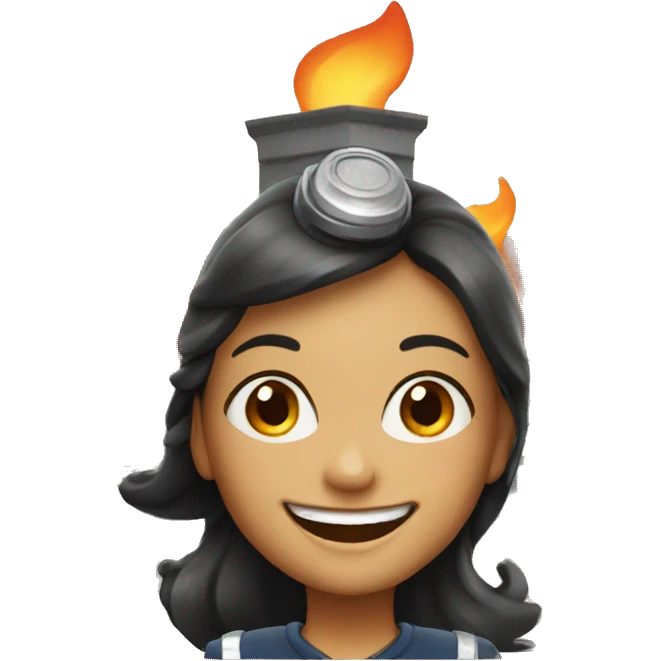 building Fire girl smiling emoji