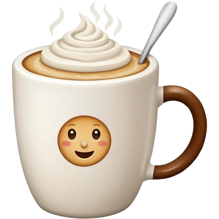 Coffee mug with latte emoji