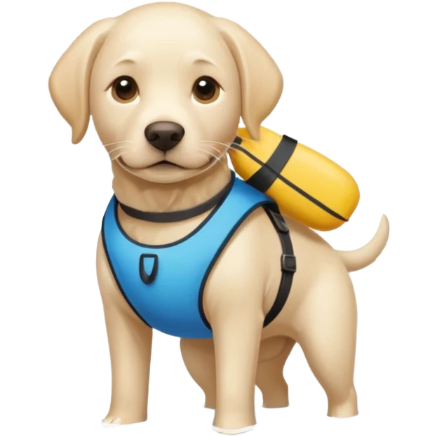 White labrador with snorkel and and swimmers vest emoji