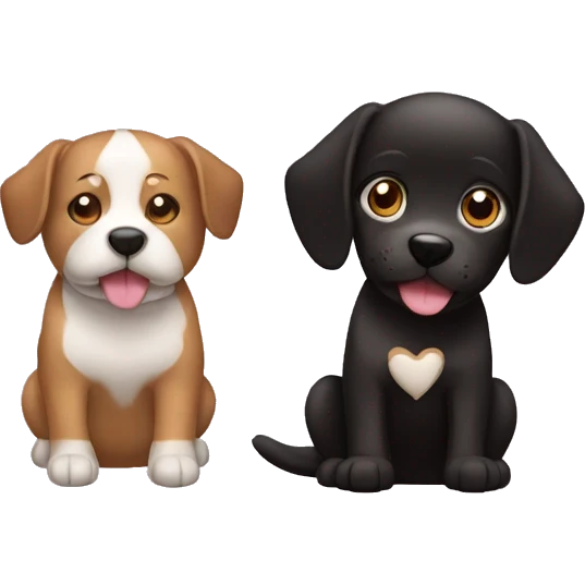 Perro de negro y cafe con cara tierna emoji