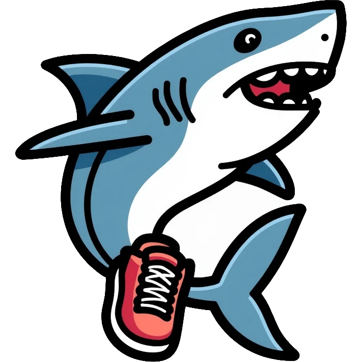 shark wearing Nike shoes emoji