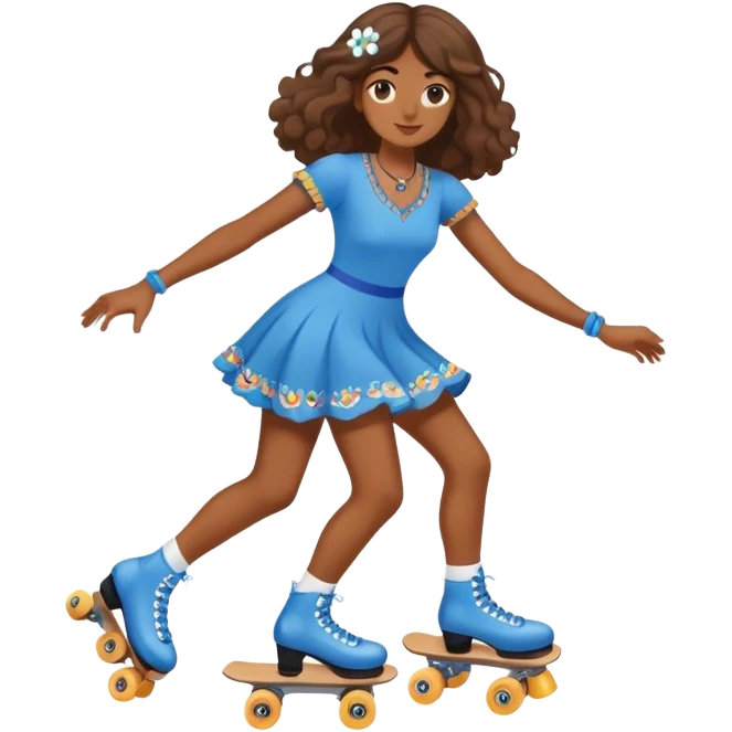 rollerskate with blue hippie desi emoji