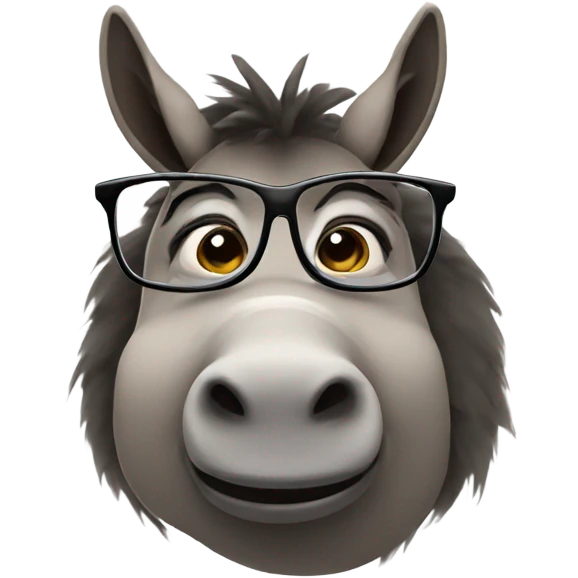 Fat donkey with glasses emoji