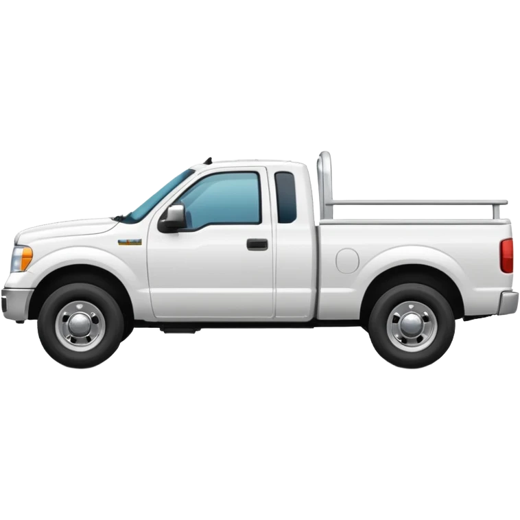 ONE WHITE PICKUPTRUCK SIDE VIEW ELLISDON ON SIDE OF TRUCK emoji