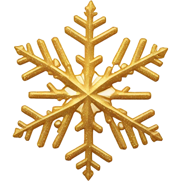 Golden snow flake emoji