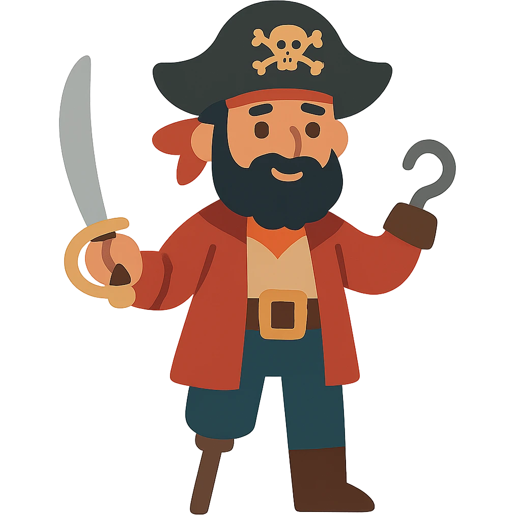flat toon style pirate emoji