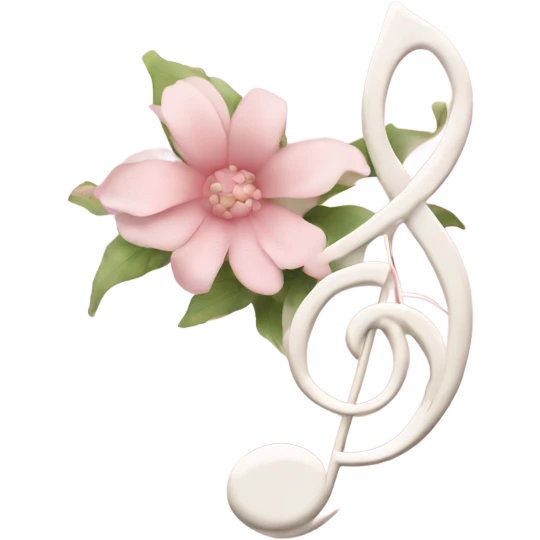 Pale pink music note with pale pink flower  emoji