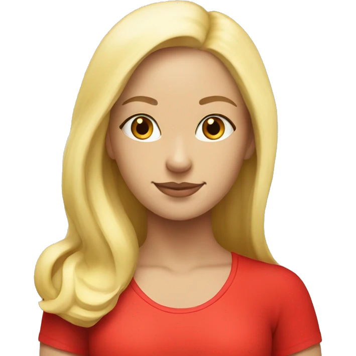  yoga blonde light girl in red yoga emoji