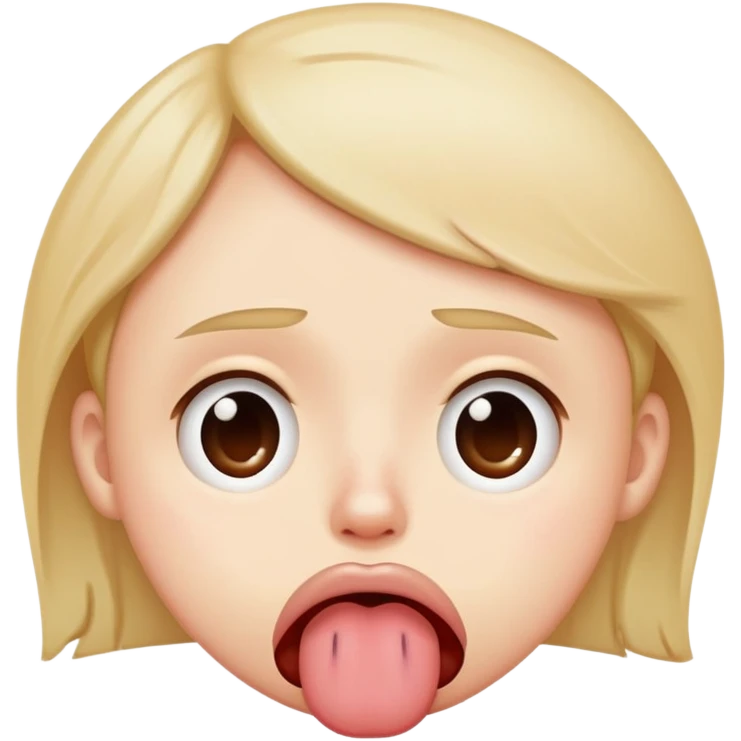 sad face but sticking tongue out emoji