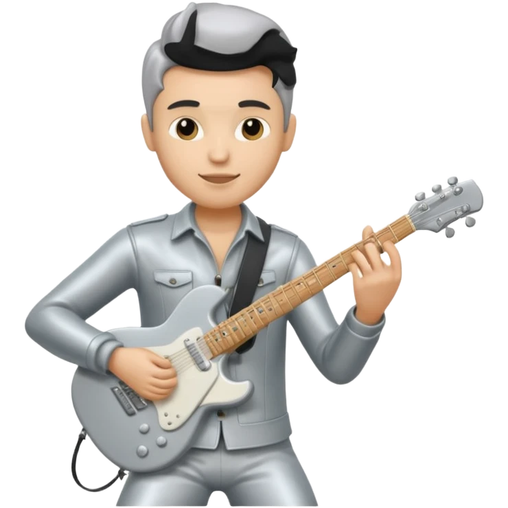 silver statue guitarist emoji