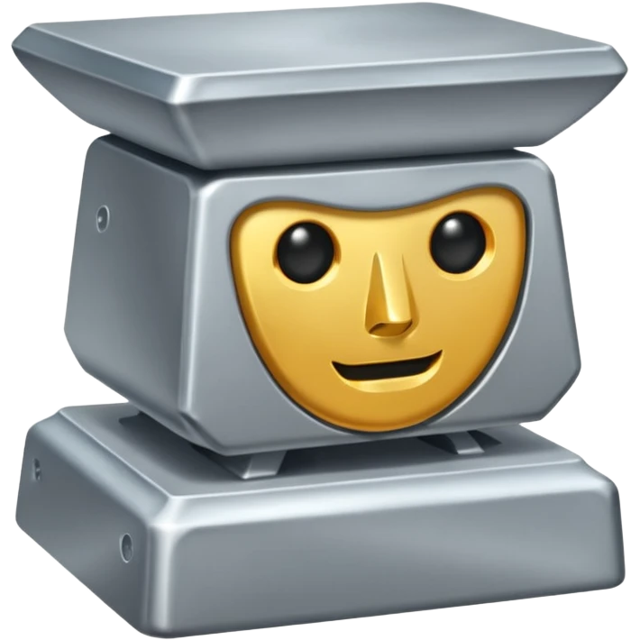 Silver anvil with face emoji