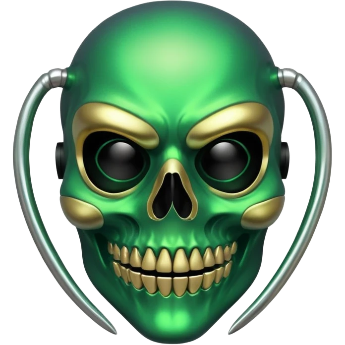 glitter green toxic mask emoji