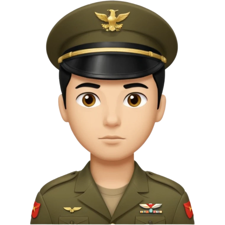male soldier black hair style emoji