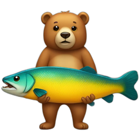 a bear wearing fish costume emoji