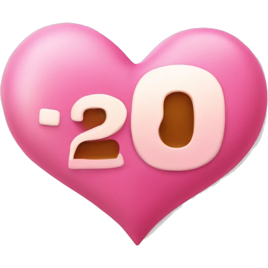 cuore rosa con la freccia con il numero 23 emoji