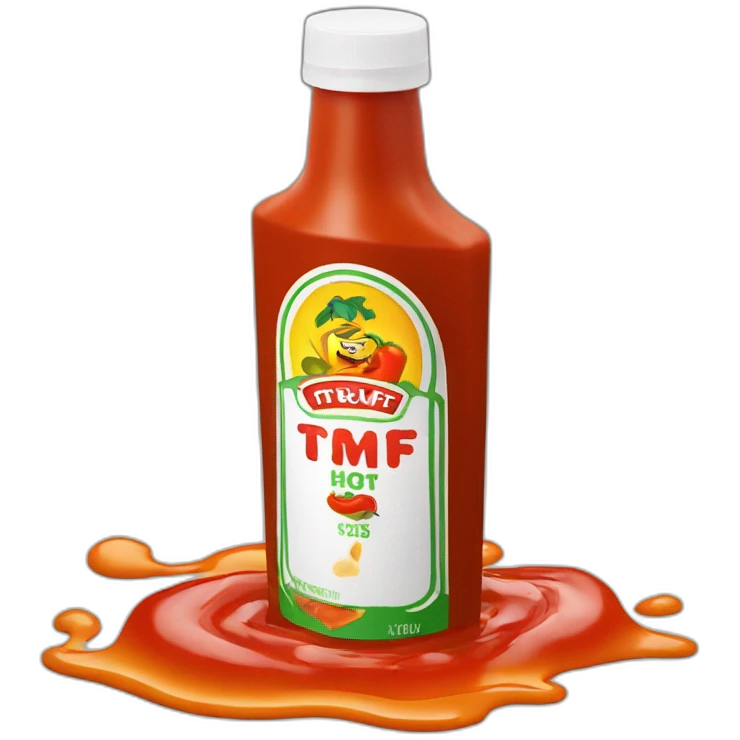 truff hot sauce bottle pouring emoji
