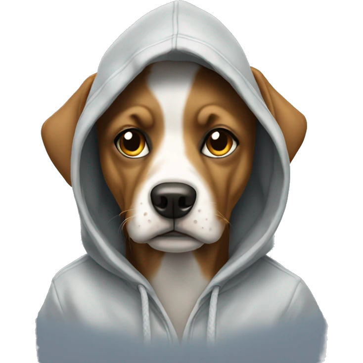 Dog wearing hoodie emoji