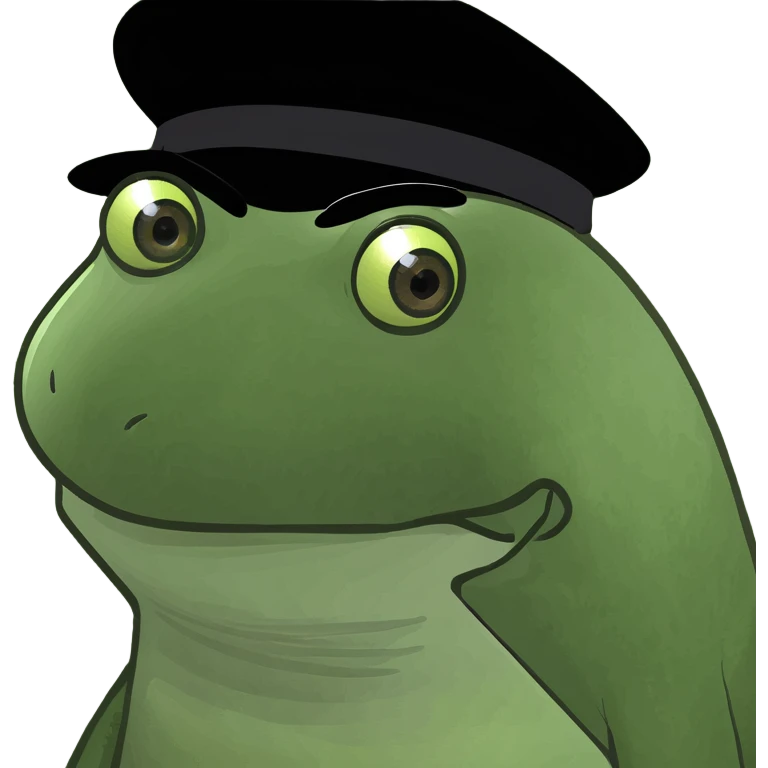 open source meme emoji, green frog with mischievous grin and open source logo, bufo meme style emoji