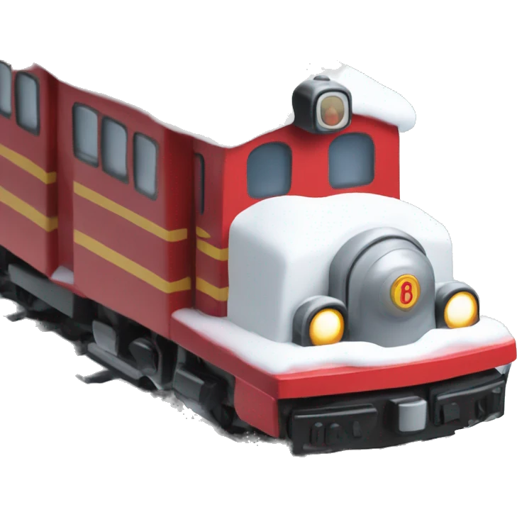 Toy train covered in snow  emoji