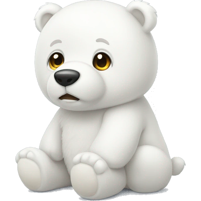 Cute white bear stuffed toy  emoji
