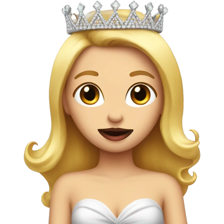 Cute emoji with lipstick and a tiara on emoji