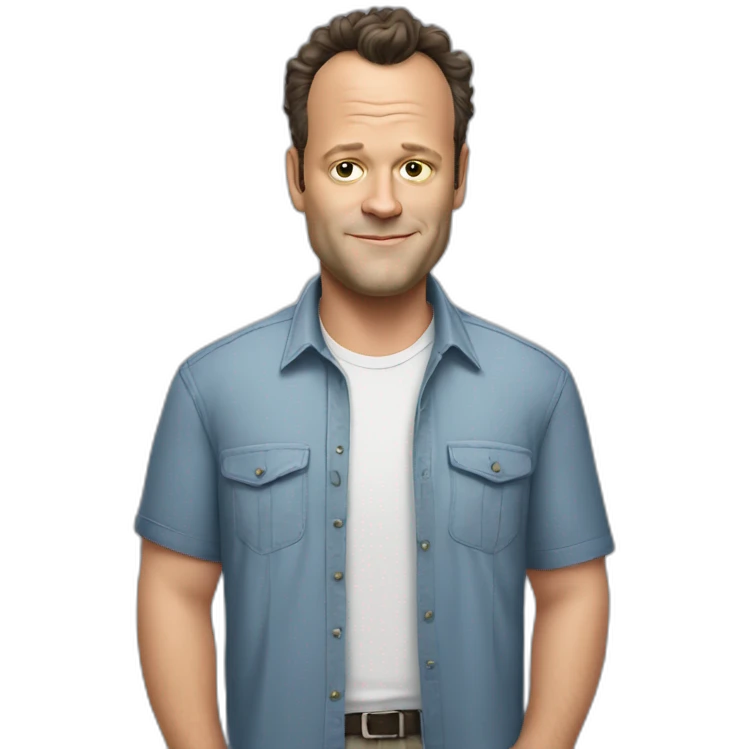 vince vaughn cartoon wearing shirt emoji