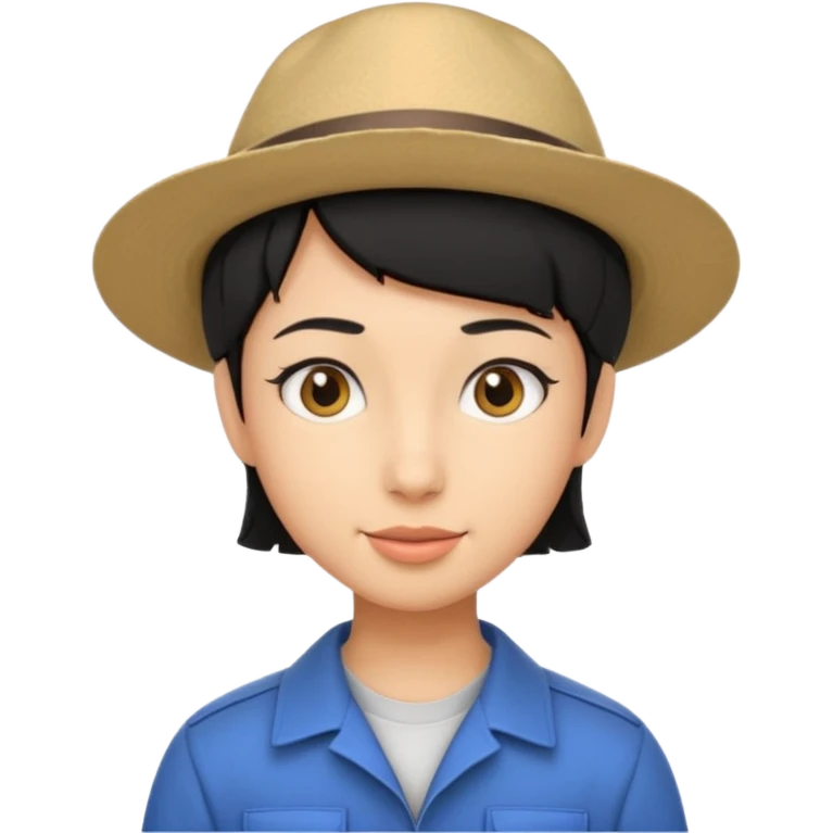 A young guide with short black hair. 3D emoji