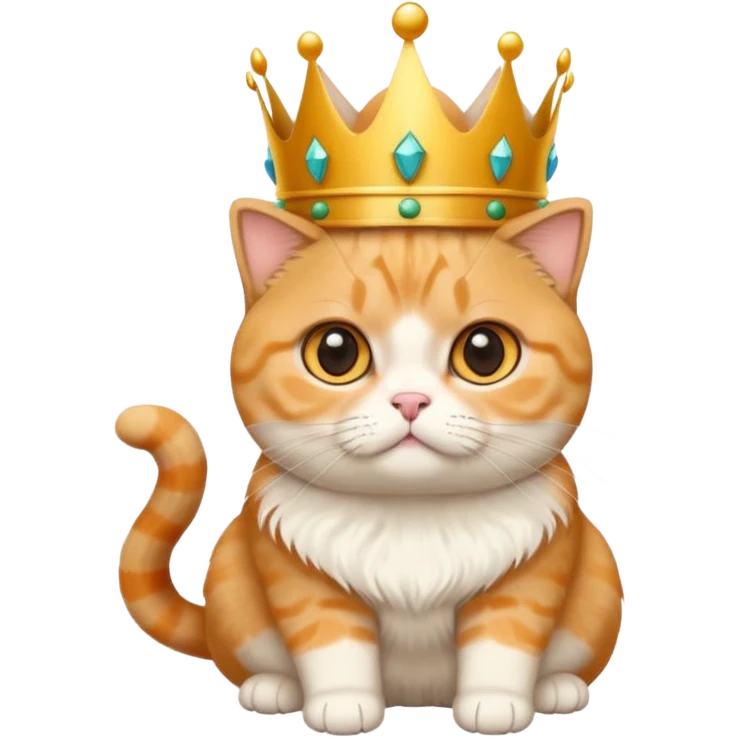 Orange Scottish folded with crown flooded ears emoji