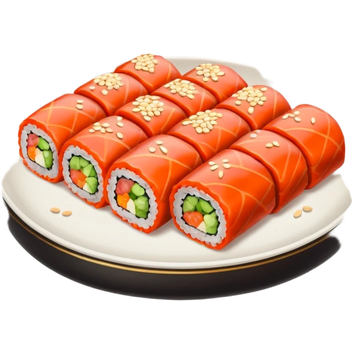 Maki rolls in a plate emoji