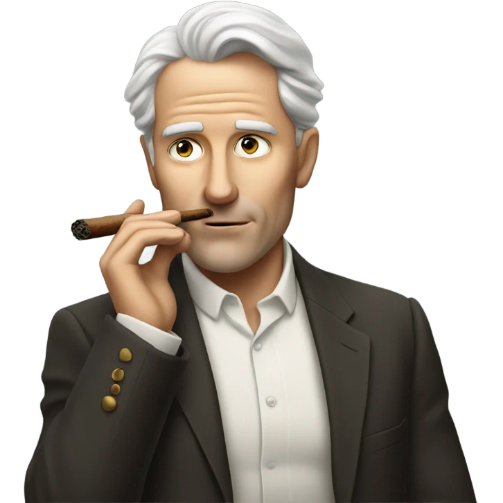 White man smoking a cigar emoji