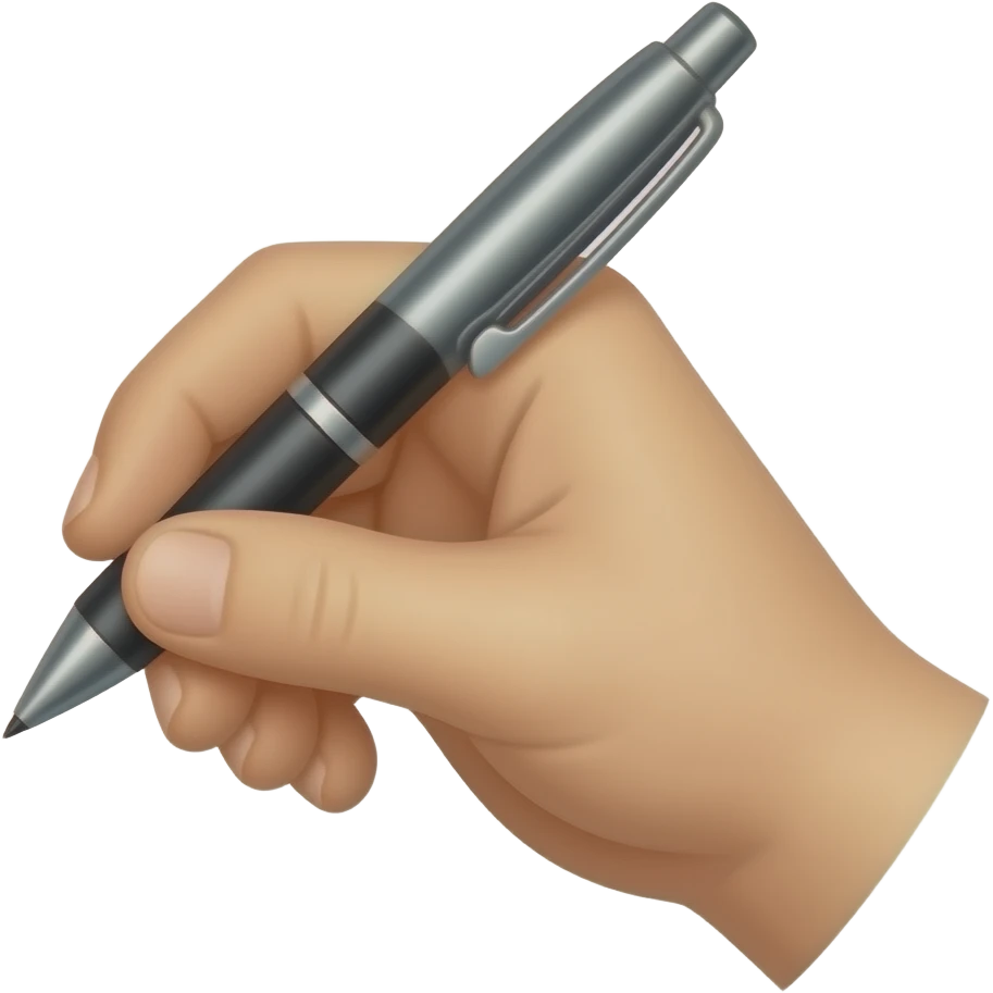 Creating an emoji that looks like the way a pen is held when doing semi-permanent embossing on the hand. emoji
