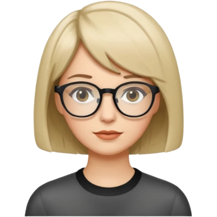 Bob haircut glasses emoji