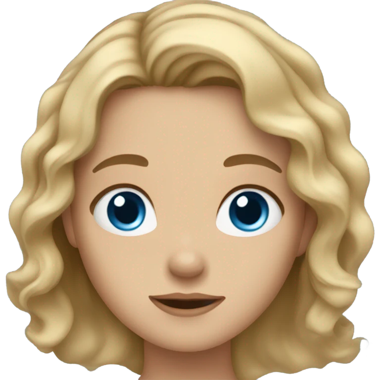 A wavy dirty blond hair girl with blue eyes emoji