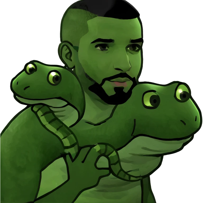 Drake holding a snake emoji