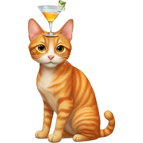 Orange tabby with a martini emoji
